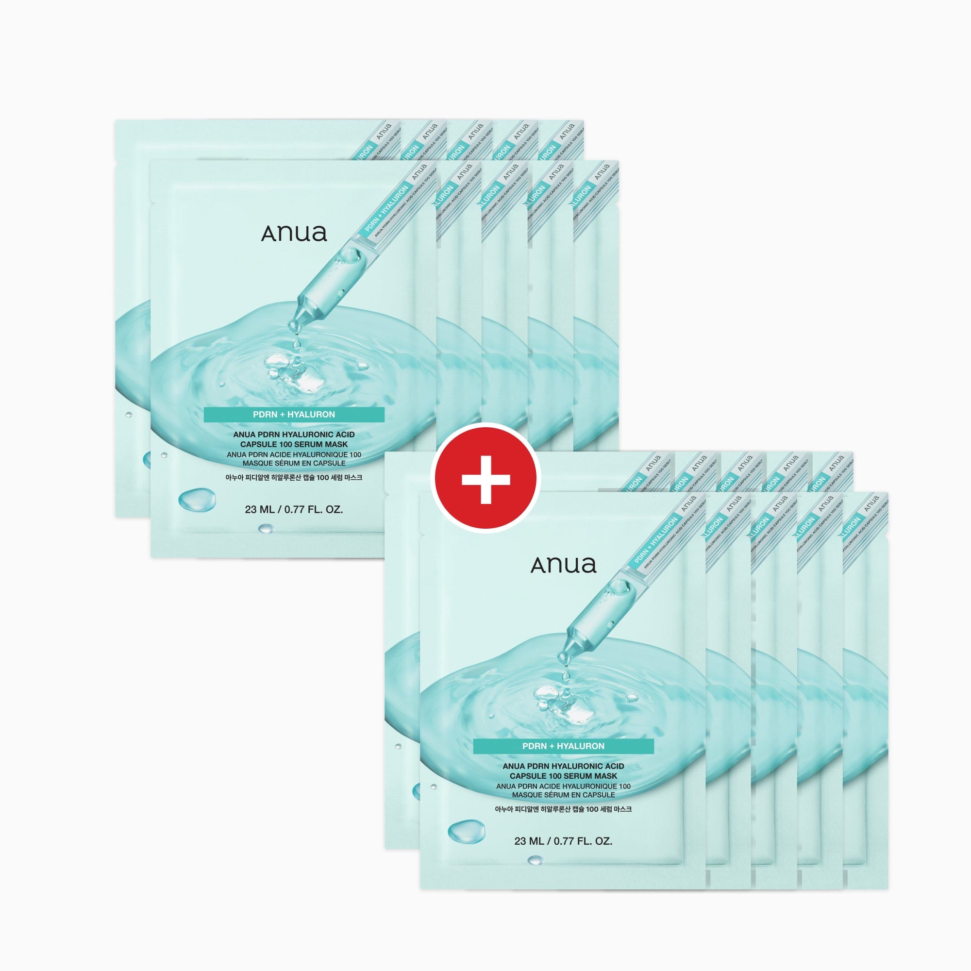 BOGO PDRN Hyaluronic Acid Capsule 100 Serum Mask 10+10 Set