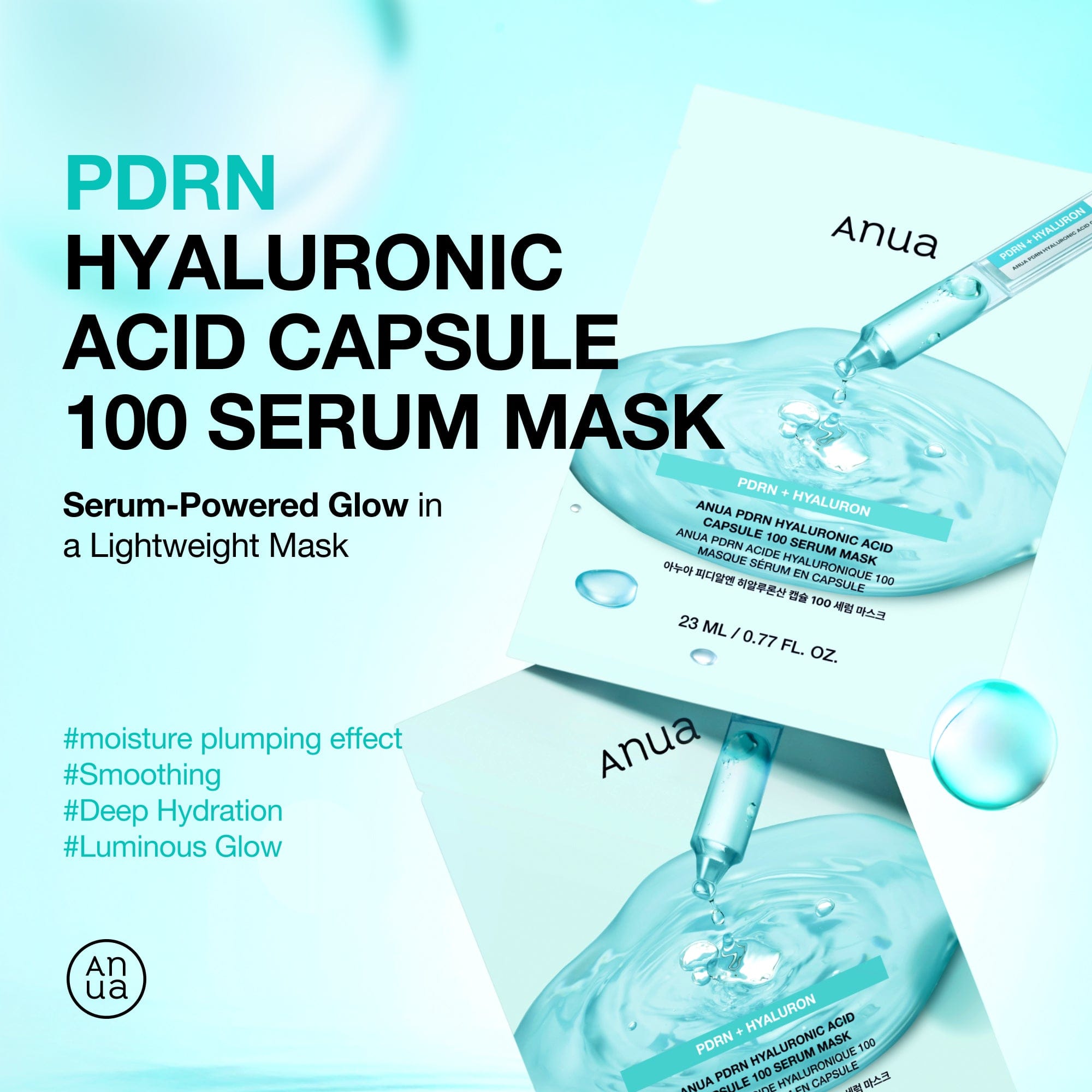 BOGO PDRN Hyaluronic Acid Capsule 100 Serum Mask 10+10 Set