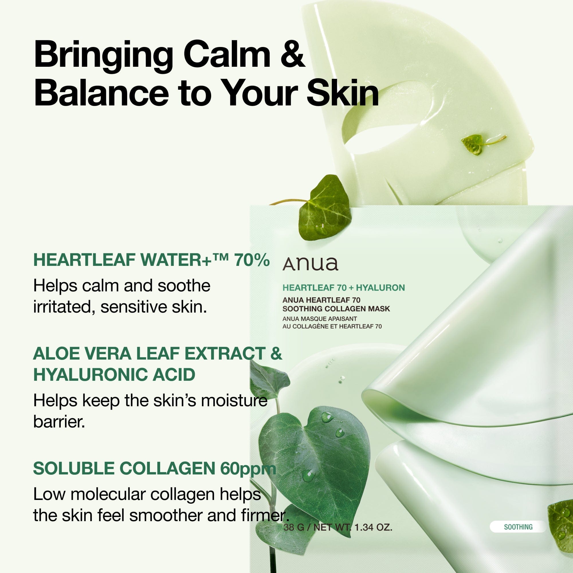 Heartleaf 70 Calming Collagen Mask